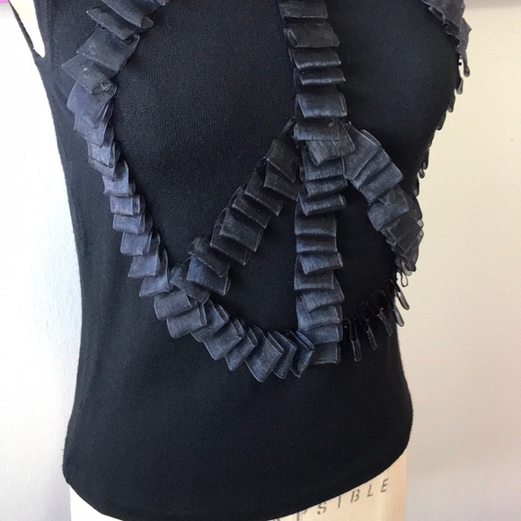 Moschino Black Wool Ribbon Peace Sign Sweater - Picture 3 of 8